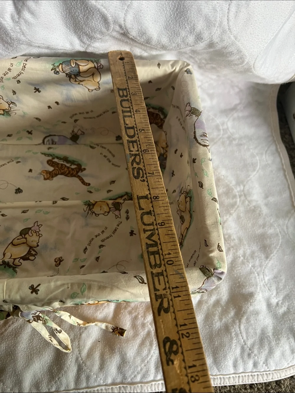Natural Woven Rectangular Storage Baskets with Classic Pooh Liners (Set of 3)